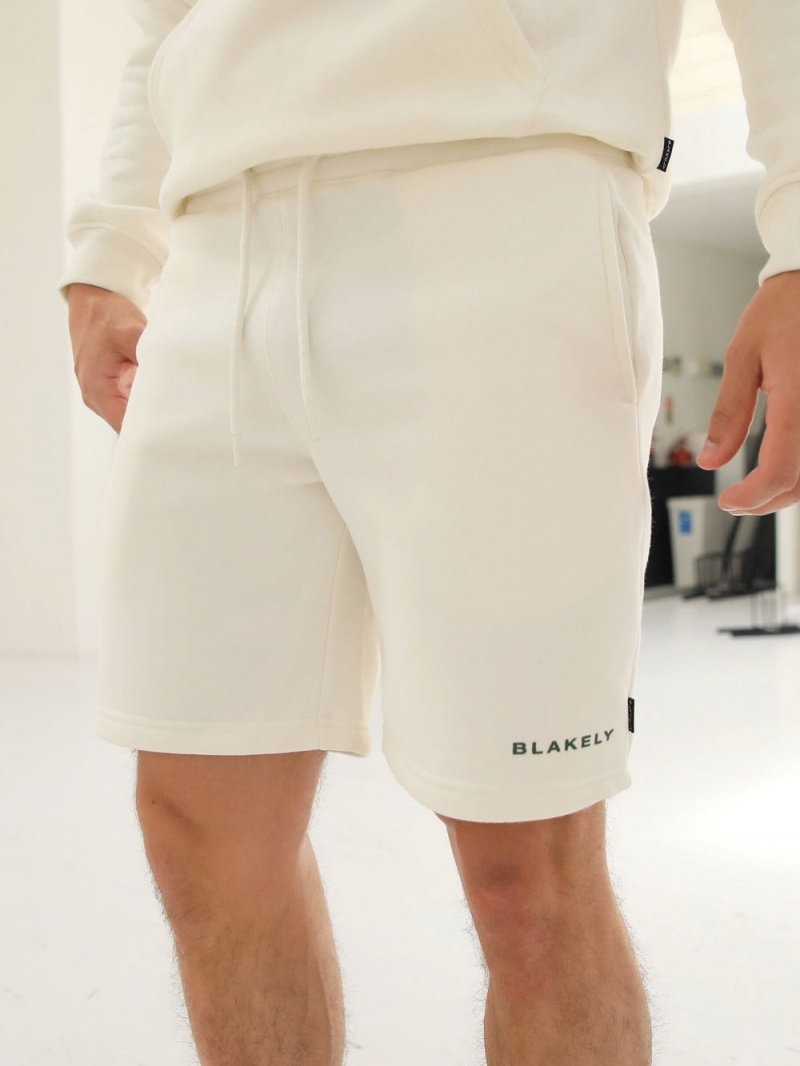 Blakely Riviera Initial Jogger Shorts Ivory | 854-BYSJOQ