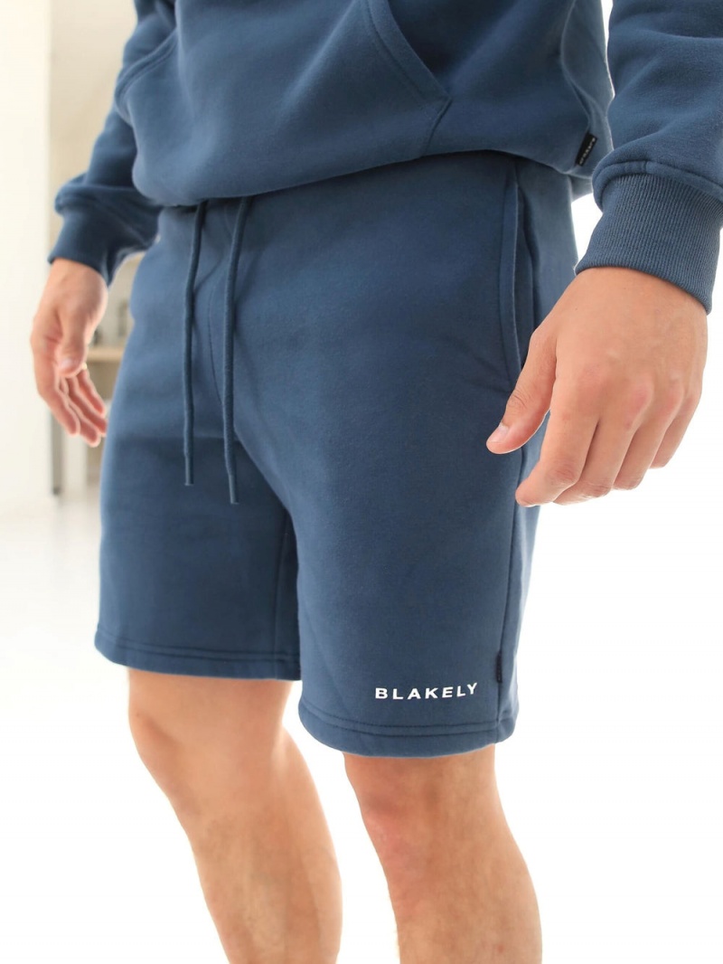 Blakely Riviera Initial Jogger Shorts Mid Blue | 963-GXIFKO