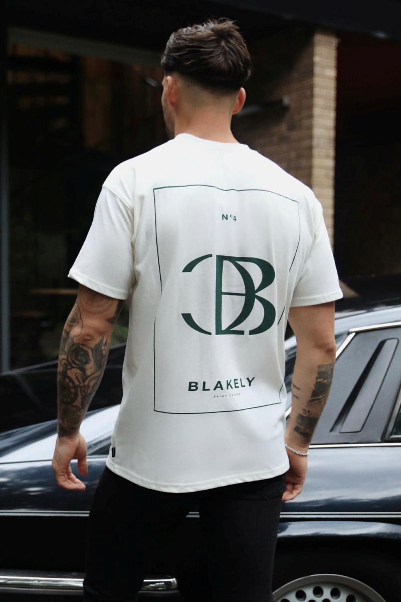 Blakely Riviera Initial Relaxed T-Shirt Ivory | 024-XPFKZI