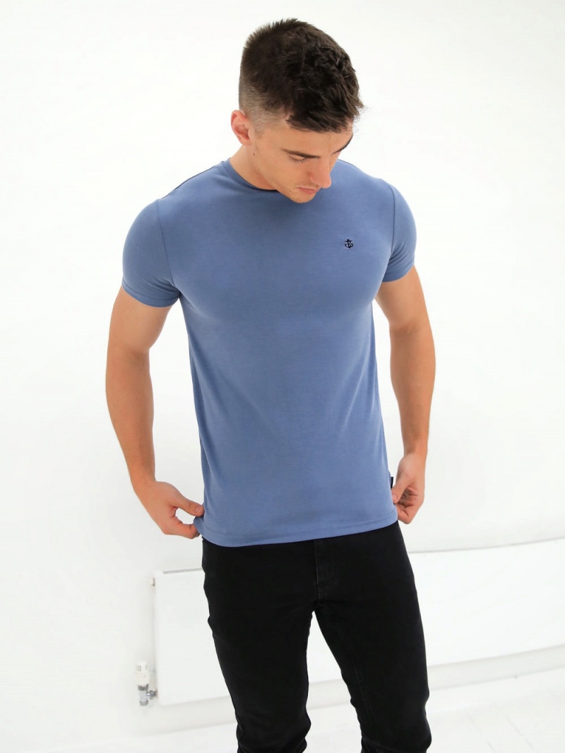 Blakely Rowan Brushed Soft T-Shirt Dusty Blue | 083-KCAWEU