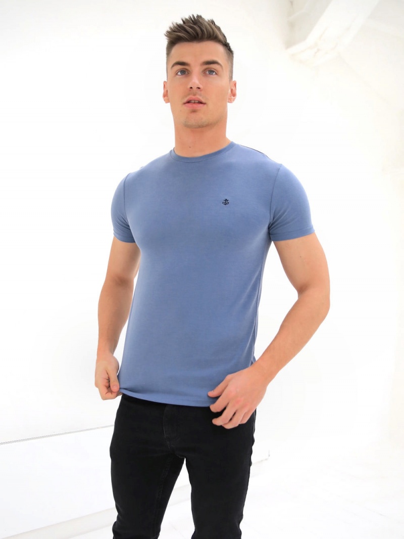 Blakely Rowan Brushed Soft T-Shirt Dusty Blue | 083-KCAWEU