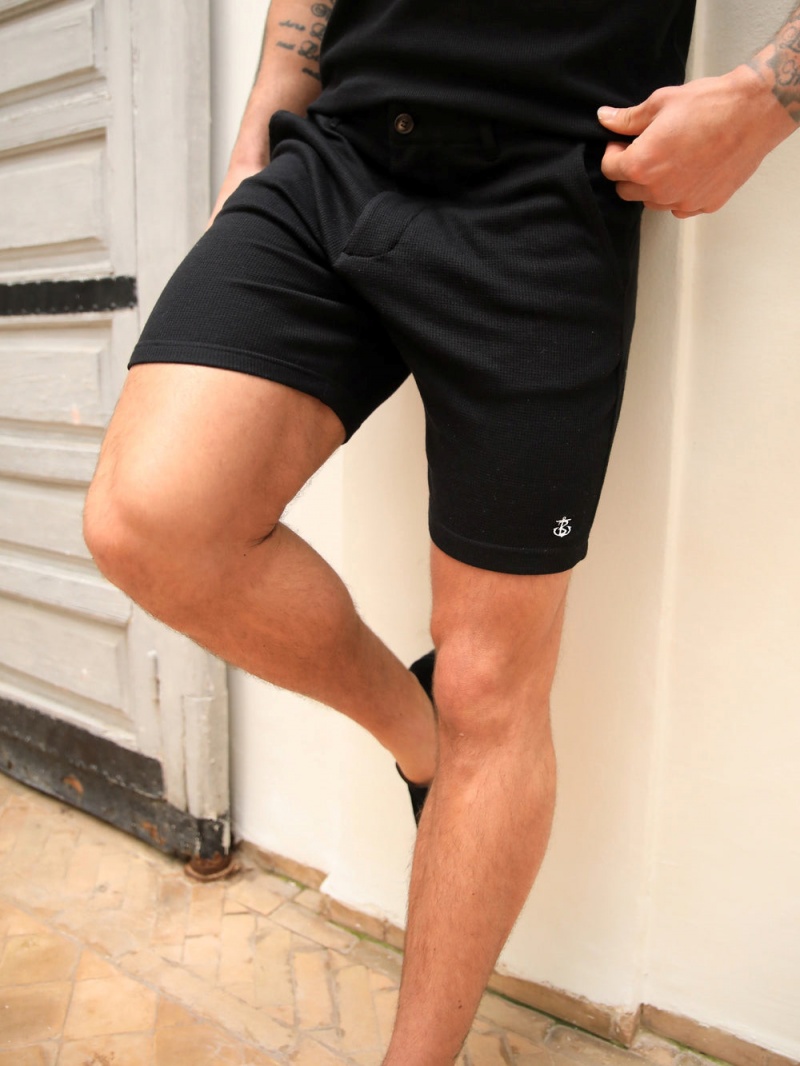 Blakely Safi Textured Shorts Black | 789-FCUYJG