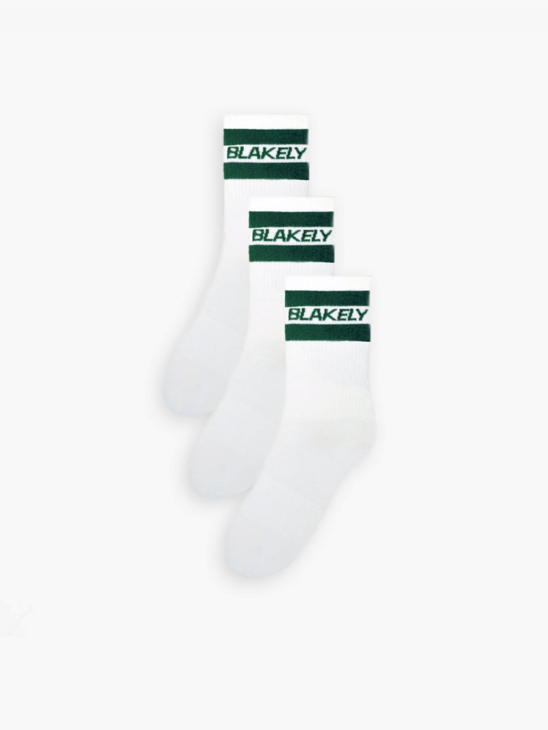 Blakely Signature Socks 3 Pack Green | 376-YLWZMC