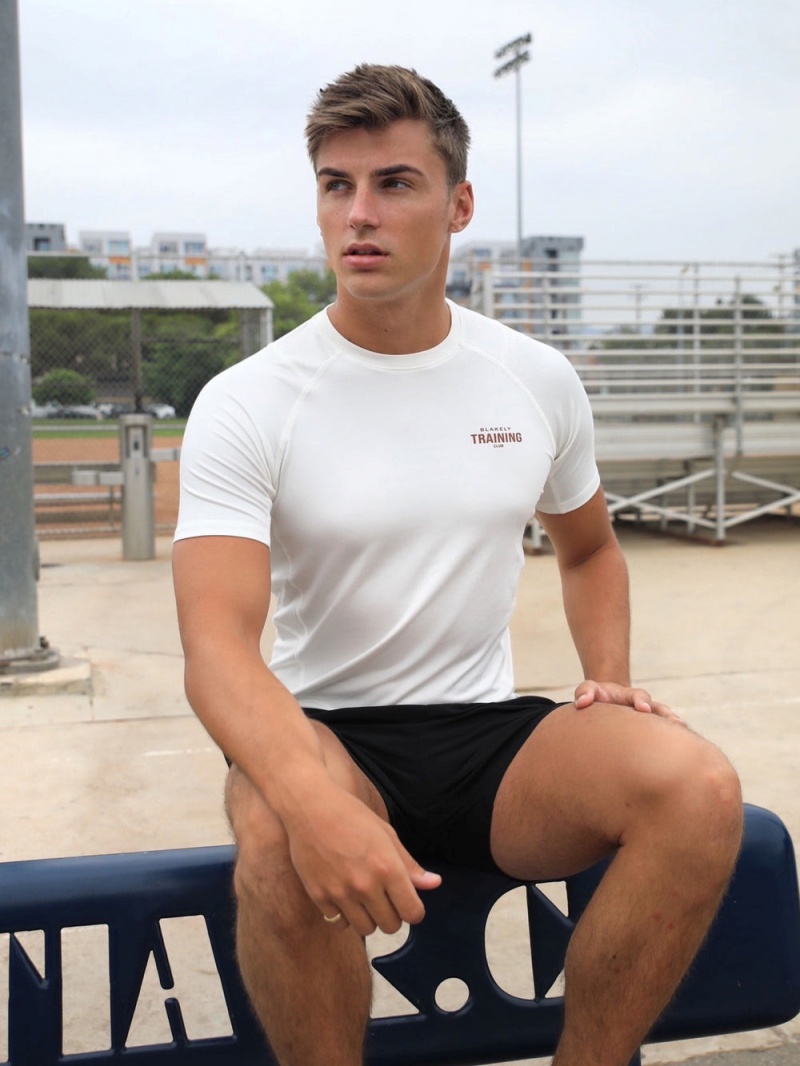 Blakely Slim Training T-Shirt White | 524-QIPGMF