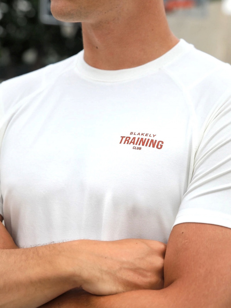 Blakely Slim Training T-Shirt White | 524-QIPGMF