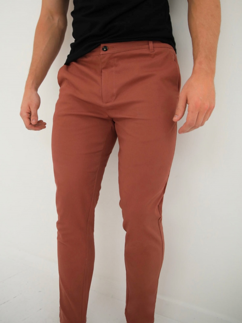 Blakely Sloane Stretch Fit Chinos Brick Red | 374-GALJTX