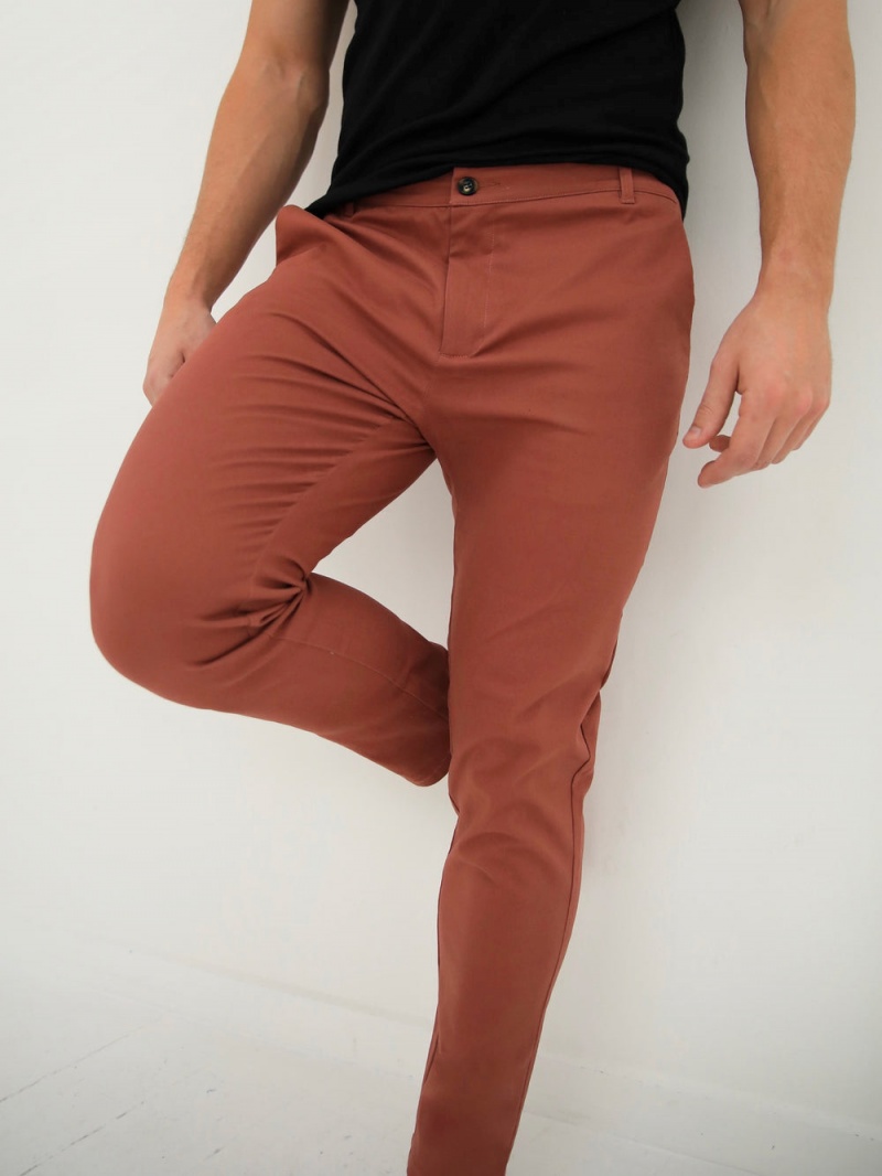 Blakely Sloane Stretch Fit Chinos Brick Red | 374-GALJTX