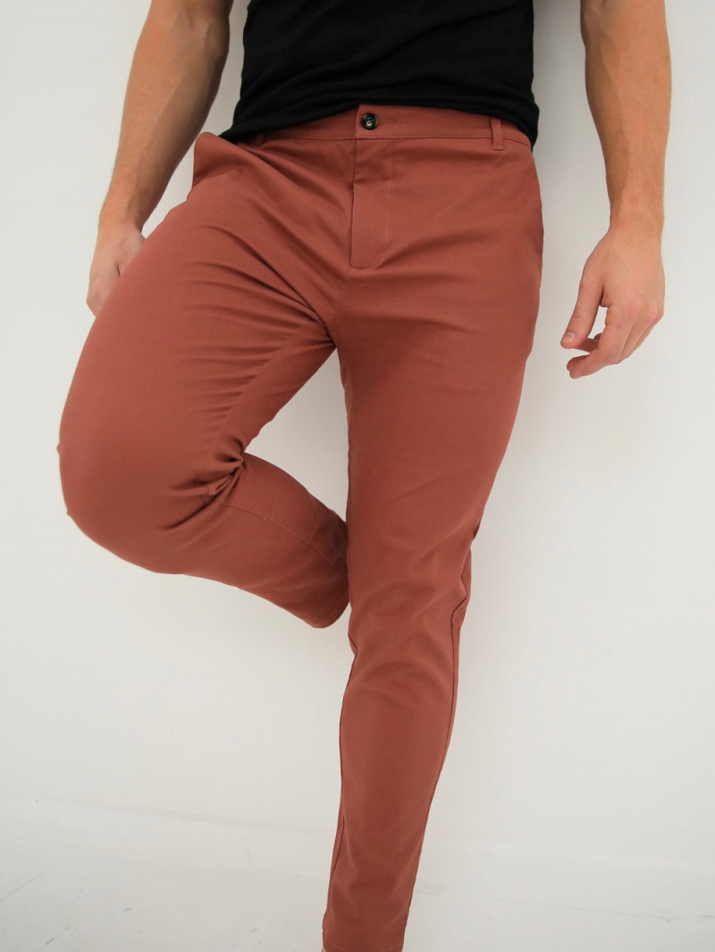 Blakely Sloane Stretch Fit Chinos Brick Red | 374-GALJTX