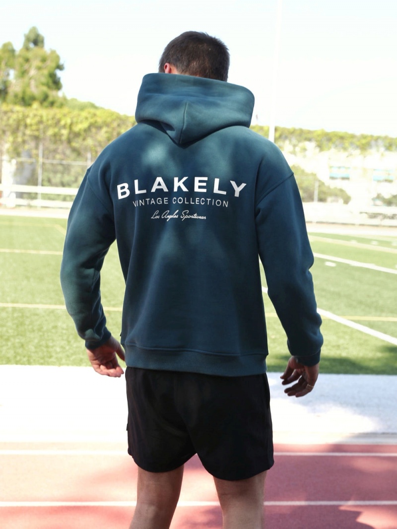 Blakely Sports Club Relaxed Hoodie Teal Green | 574-HYOVNZ