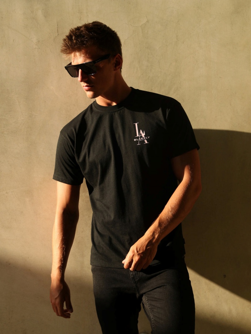 Blakely Sports Club Relaxed T-Shirt Black | 245-TJWDIK