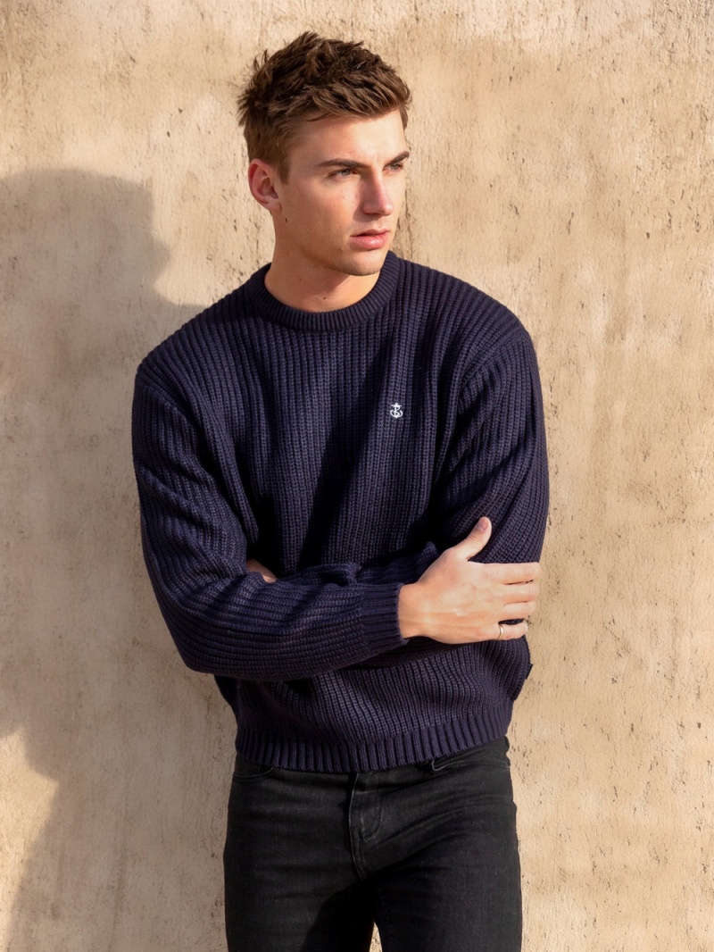 Blakely Stanton Knit Jumper Dark Navy | 520-XYZRUQ