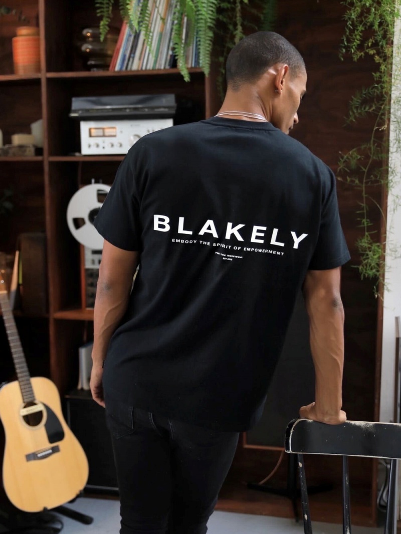 Blakely Statement Relaxed T-Shirt Black | 930-WJIYSD