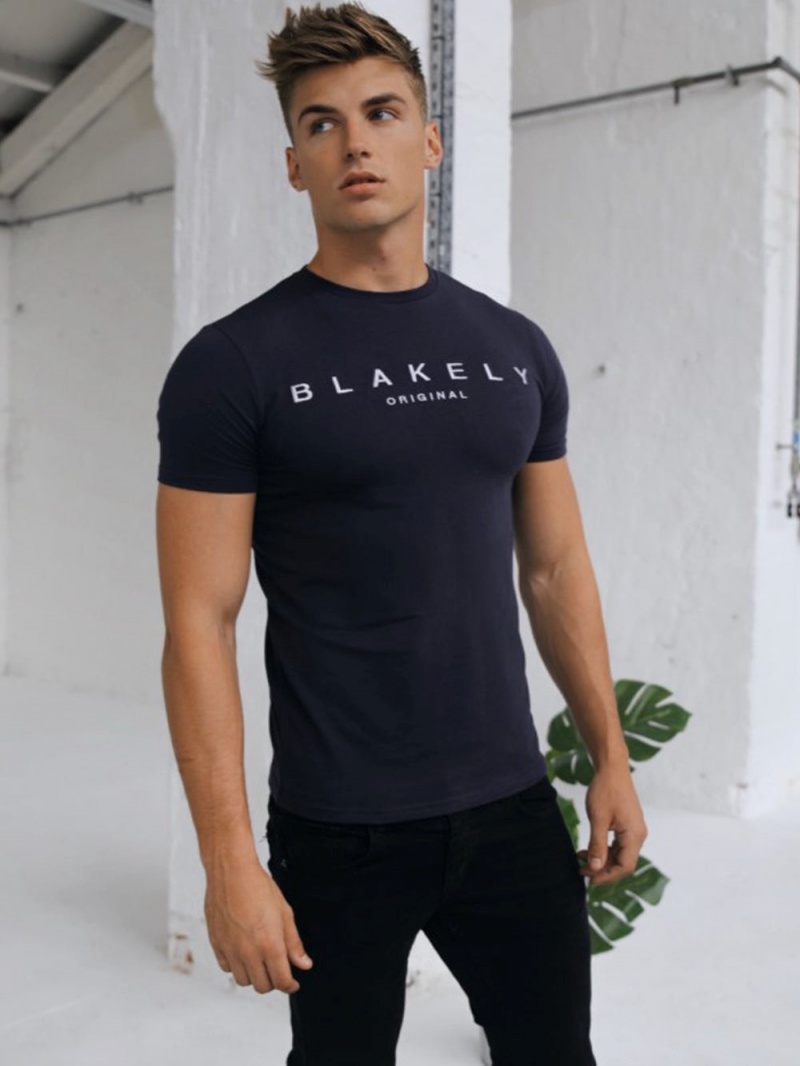 Blakely Stockbridge T-Shirt Navy | 284-QGMTXF