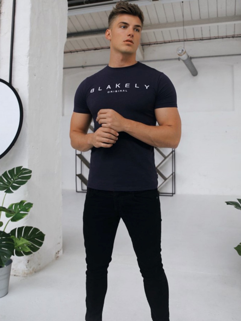 Blakely Stockbridge T-Shirt Navy | 284-QGMTXF