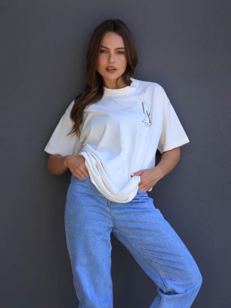 Blakely Studio Relaxed T-Shirt Ivory | 530-OSCDRL