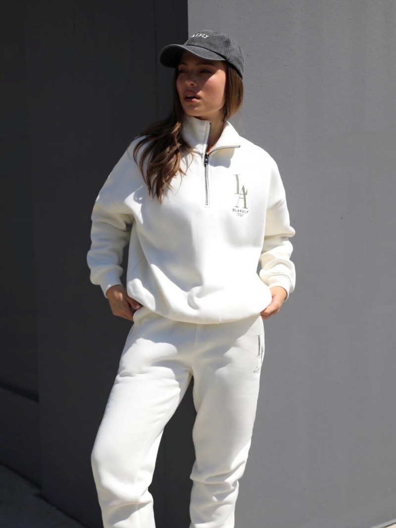 Blakely Studio Sweatpants Ivory | 317-MIZAVH