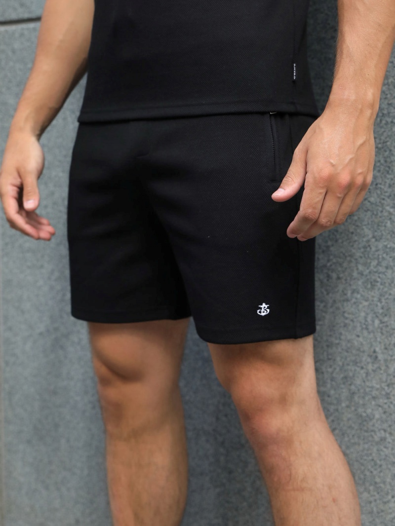 Blakely Toulon Textured Shorts Black | 235-FRKWEL