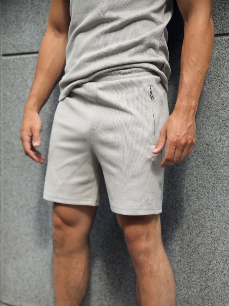 Blakely Toulon Textured Shorts Stone | 934-BVTHOD