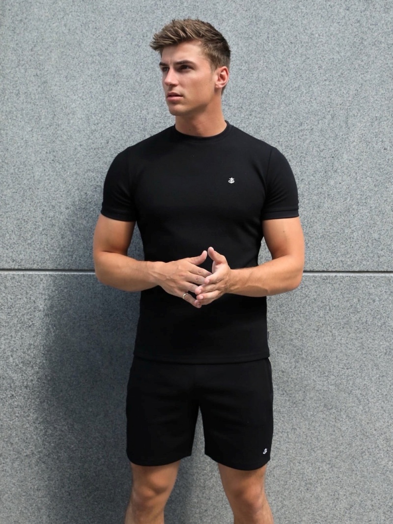 Blakely Toulon Textured T-Shirt Black | 957-RNCQLY