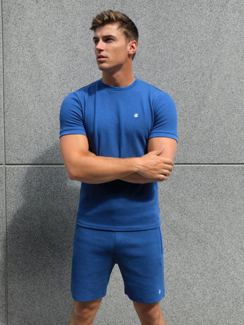 Blakely Toulon Textured T-Shirt Blue | 987-OVFAYT