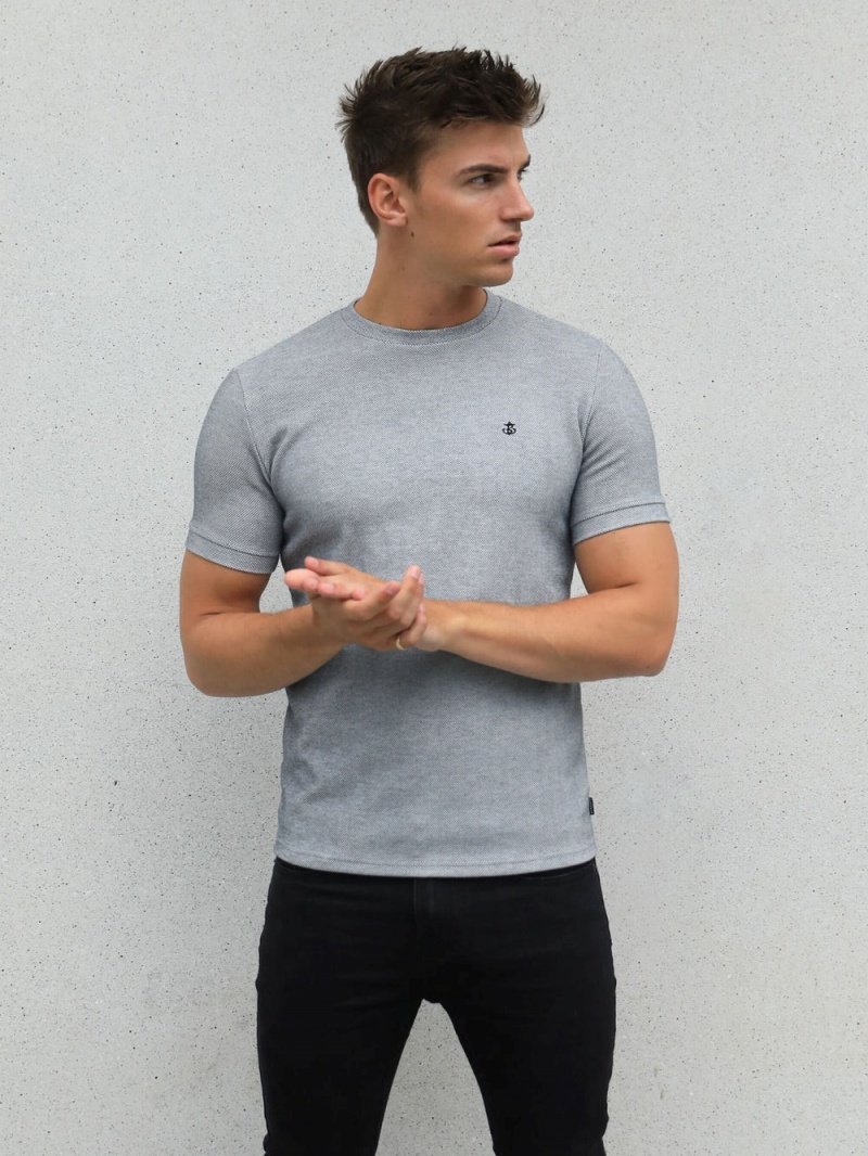 Blakely Toulon Textured T-Shirt Marl Grey | 658-IECMYG