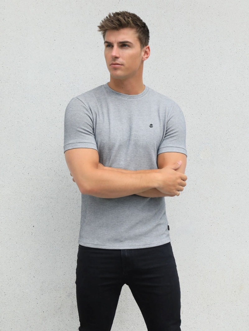 Blakely Toulon Textured T-Shirt Marl Grey | 658-IECMYG