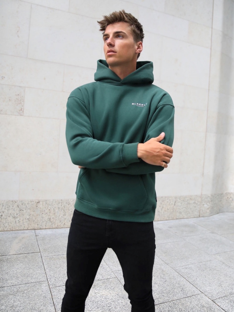 Blakely Universal Relaxed Hoodie Dark Green | 492-XRIECH