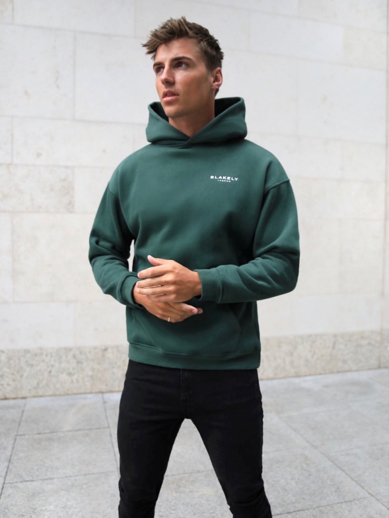 Blakely Universal Relaxed Hoodie Dark Green | 492-XRIECH