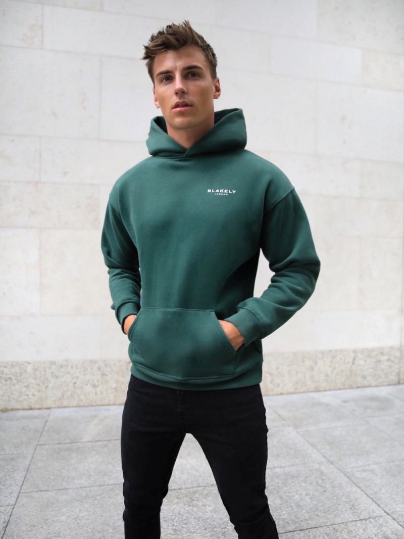 Blakely Universal Relaxed Hoodie Dark Green | 492-XRIECH