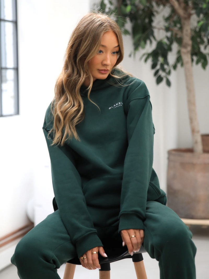 Blakely Universal Women's Relaxed Hoodie Dark Green | 061-AWREOP