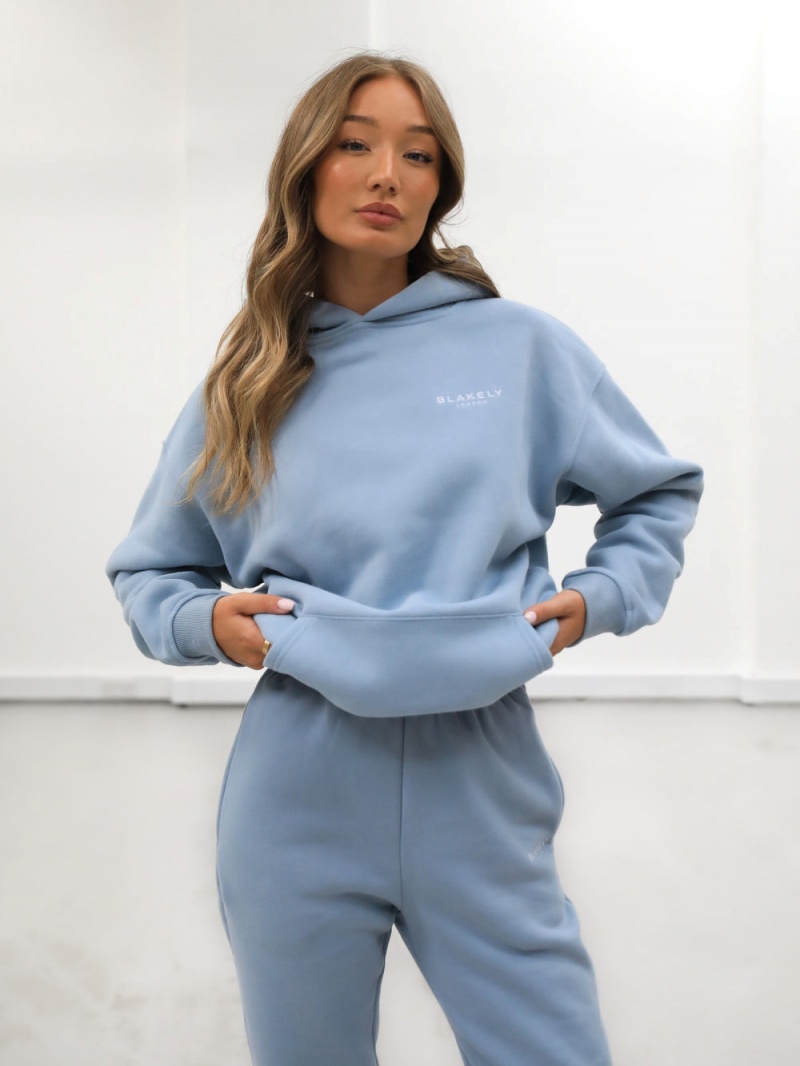 Blakely Universal Women's Relaxed Hoodie Ice Blue | 084-DMCURW