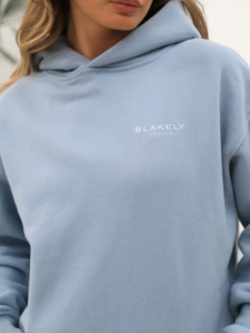 Blakely Universal Women's Relaxed Hoodie Ice Blue | 084-DMCURW