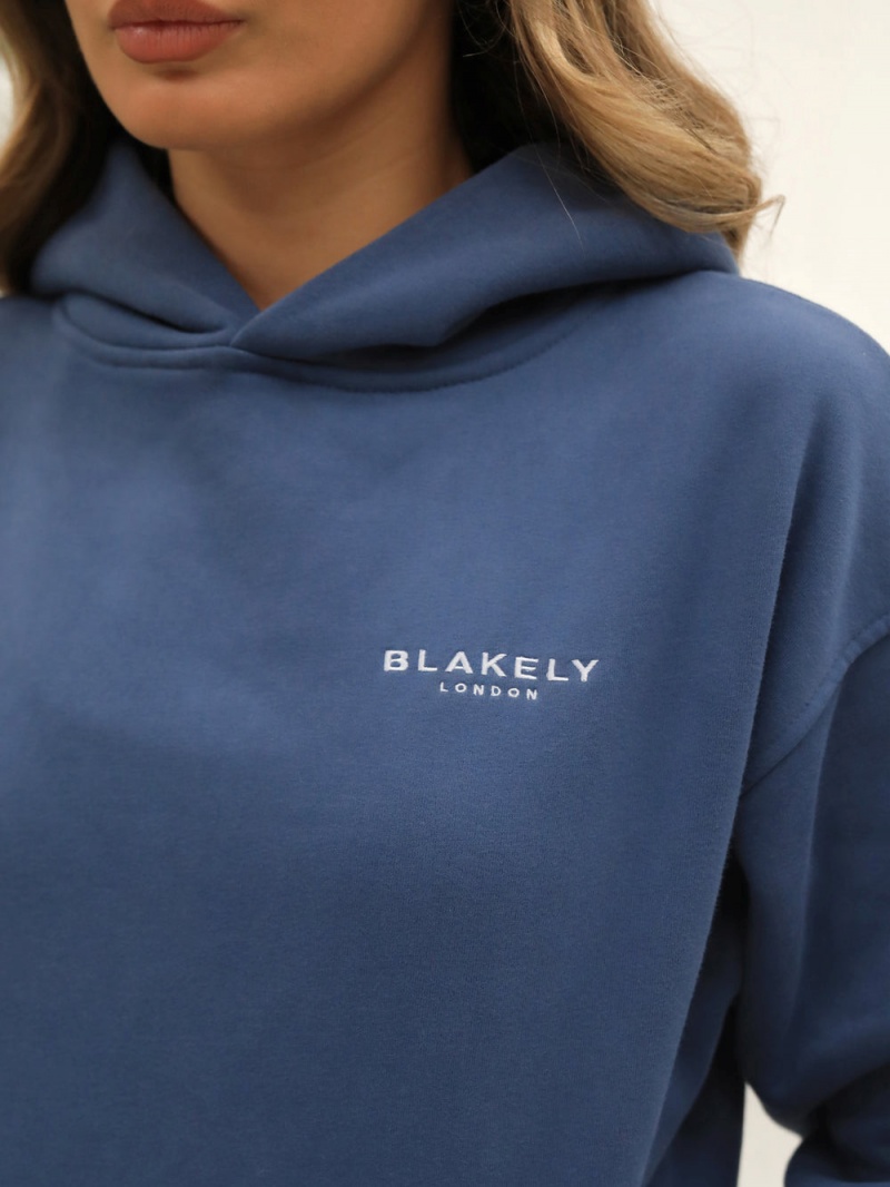 Blakely Universal Women's Relaxed Hoodie Blue | 263-NMCFHI