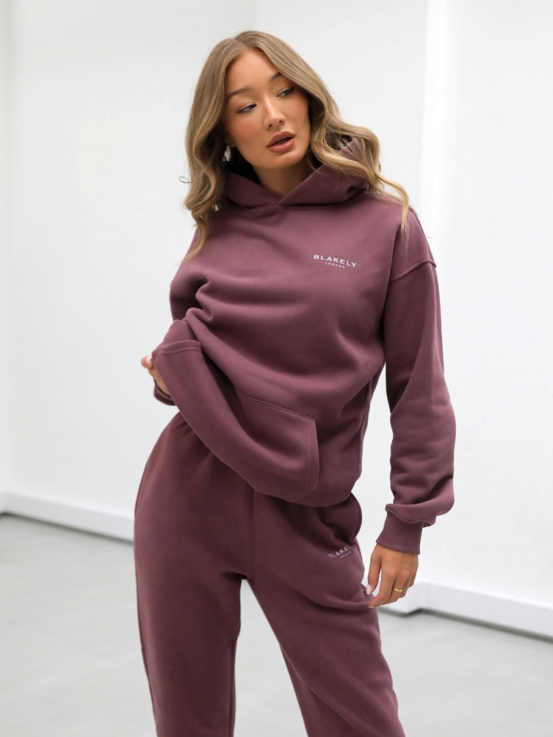 Blakely Universal Women's Relaxed Hoodie Burgundy | 017-EKROGW