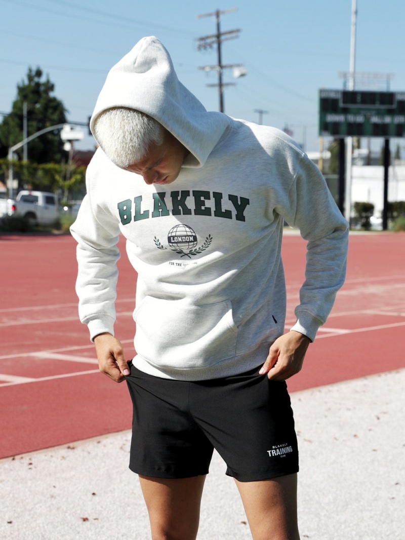 Blakely Varsity Relaxed Hoodie Marl White | 261-KYWPSH