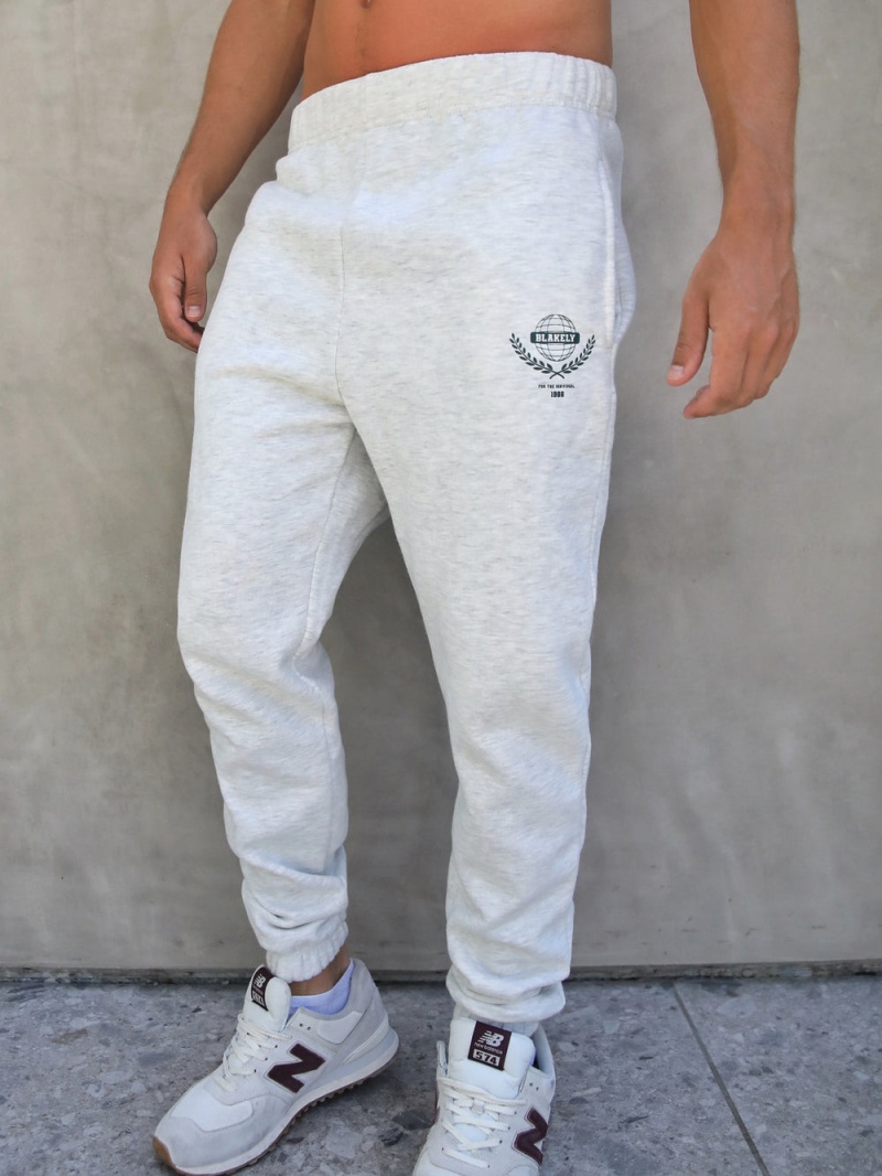 Blakely Varsity Sweatpants Marl White | 824-AORYDN