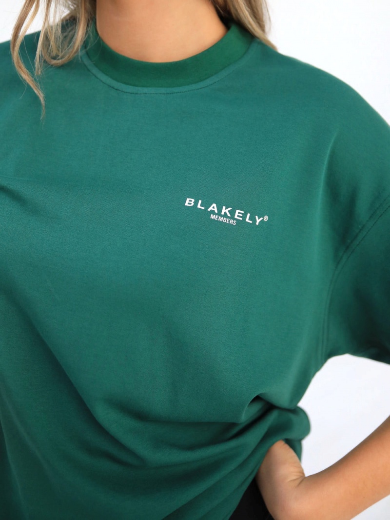 Blakely Womens Members Relaxed T-Shirt Deep Green | 912-OFJDSX