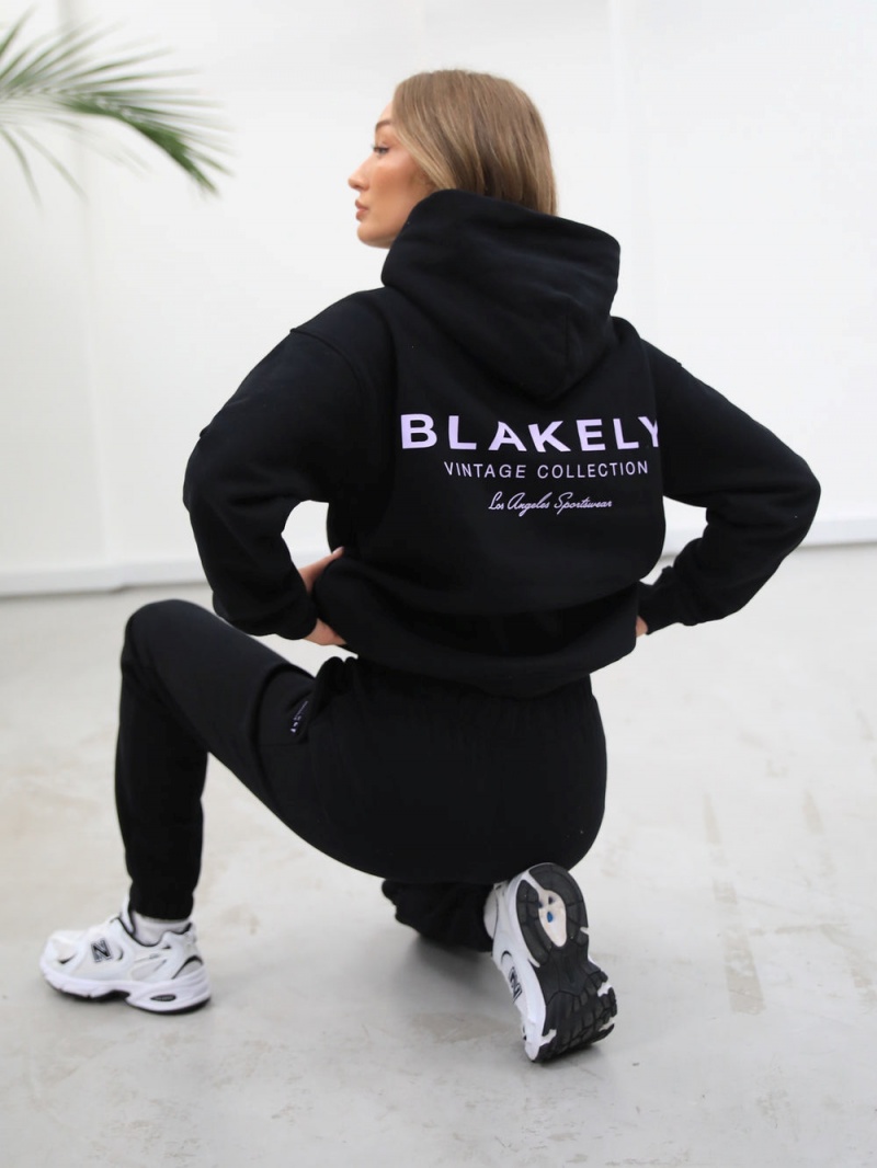 Blakely Women's Sports Club Relaxed Hoodie Black | 830-LDVMNE