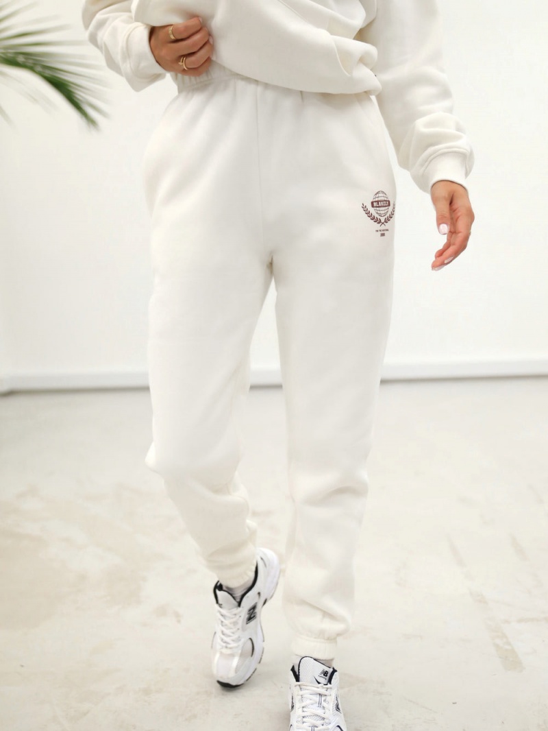 Blakely Women's Varsity Sweatpants Off White | 147-TYSEZJ