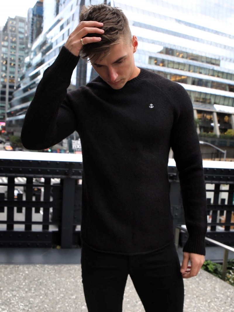 Blakely Yardley Knit Jumper Black | 678-WVRQBG