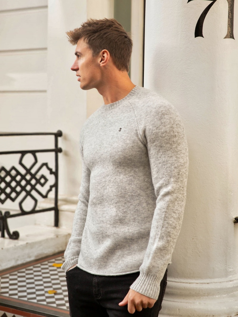 Blakely Yardley Knit Jumper Marl Grey | 532-KBAQRC