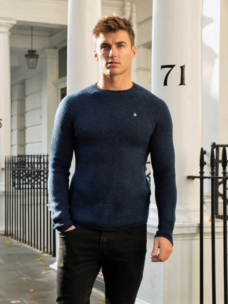 Blakely Yardley Knit Jumper Navy | 567-AMSTYL